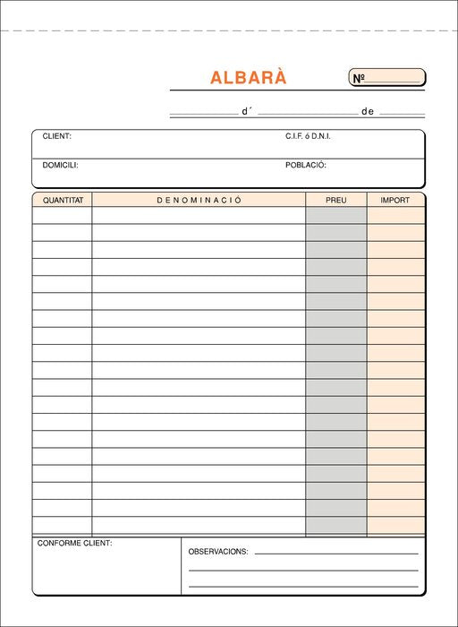 ALBARANS 4º T-120/C PLANTAT P, QUIMIC DUPLICAT CATALAN | 10 UNIDADES | (LOAN INDUSTRIAS GRAFICAS) Imagen principal del producto