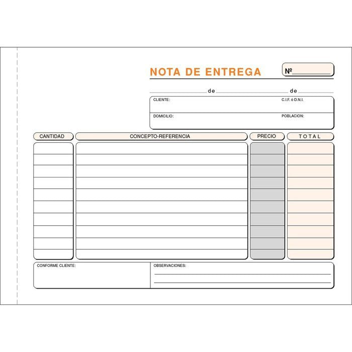 TALONARIO NOTA DE ENTREGA 4º T-49 APAISADO DUPLICADO AUTOCOP | 10 UNIDADES | (LOAN INDUSTRIAS GRAFICAS)