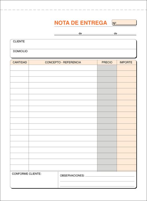 TALONARIO NOTA ENTREGA 4º T-91 NATURAL DUPLICADO AUTOCOPIANT | 10 UNIDADES | (LOAN INDUSTRIAS GRAFICAS)