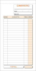 TALONARIO CAMARERO 1/3 FOLIO T-101 TRIPLICADO AUTOCOPIANTE | 5 UNIDADES | (LOAN INDUSTRIAS GRAFICAS)