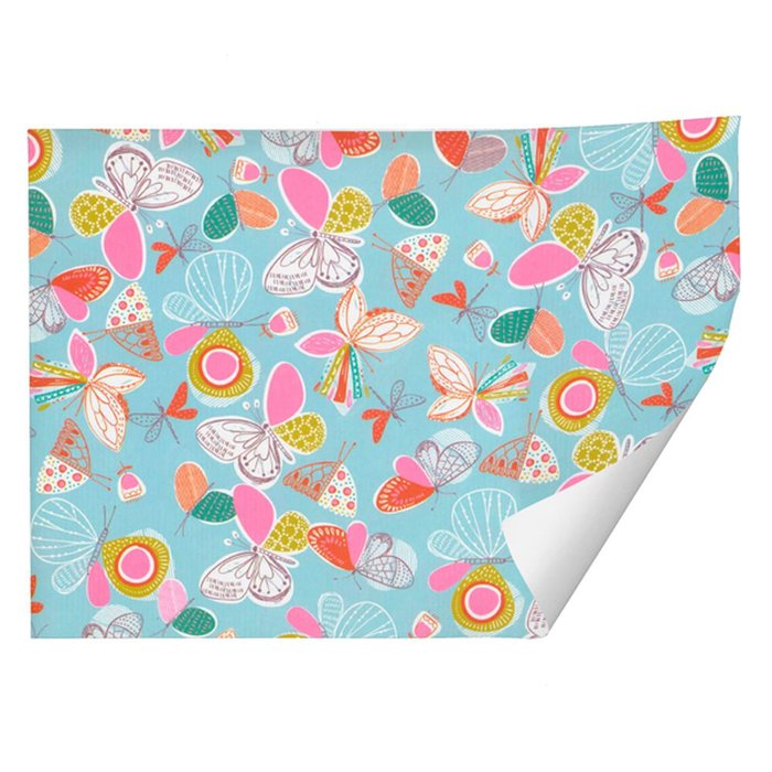 PAPEL REGALO PLIEGOS KRAFT BLANCO MARIPOSAS 70X100CM | ARGUVAL, S,L | ENVASE 25 UDS. UNIDAD | 8422829617450 Imagen principal del producto