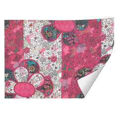 PAPEL REGALO KRAFT BLANCO 70X100CM FLORES TONOS ROSAS BUSQUE | ARGUVAL, S,L | ENVASE 25 UDS. UNIDAD | 8422829634310