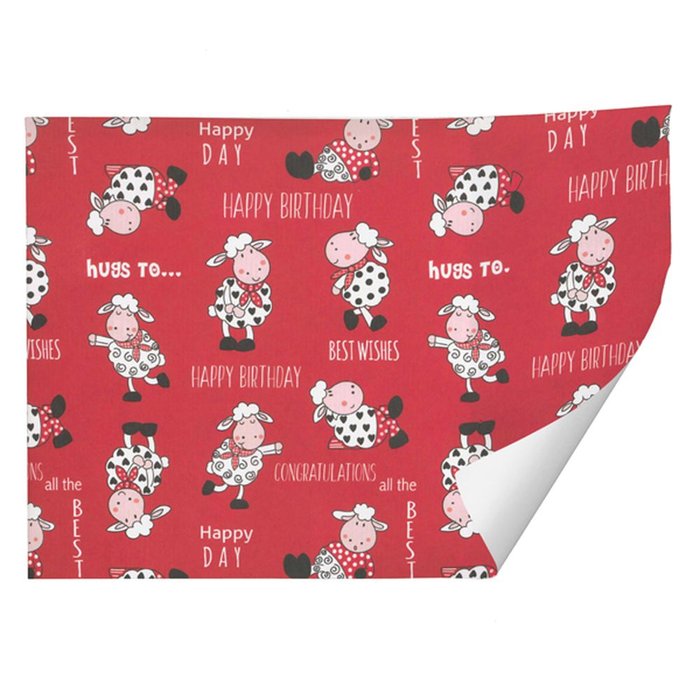 PAPEL REGALO PLIEGOS KRAFT BLANCO FELICIDADES 70X100CM | ARGUVAL, S,L | ENVASE 25 UDS. UNIDAD | 8422829634679