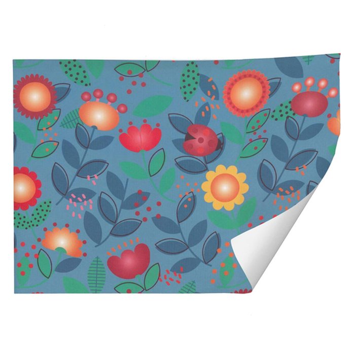 PAPEL REGALO PLIEGOS KRAFT BLANCO FLORES AZULES 70X100CM | ARGUVAL, S,L | ENVASE 25 UDS. UNIDAD | 8422829650495 Imagen principal del producto