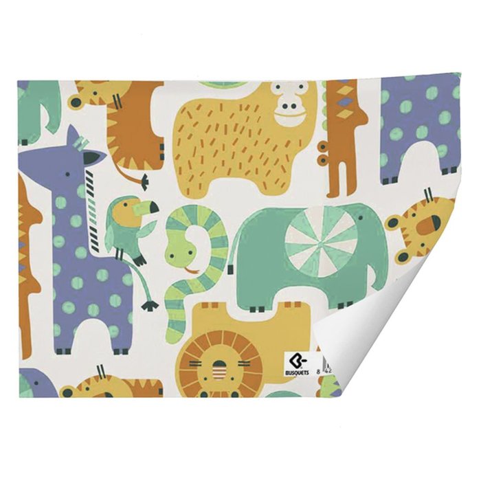 PAPEL REGALO PLIEGOS KRAFT BLANCO ANIMALITOS 70X100CM | ARGUVAL, S,L | ENVASE 25 UDS. UNIDAD | 8422829665420