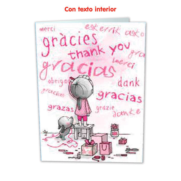 TARJETA GIGANTE PROFE GRACIAS IDIOMAS CON TEXTO INTERIOR BU | ARGUVAL, S,L | ENVASE 6 UDS. UNIDAD | 8422831297572 Imagen principal del producto