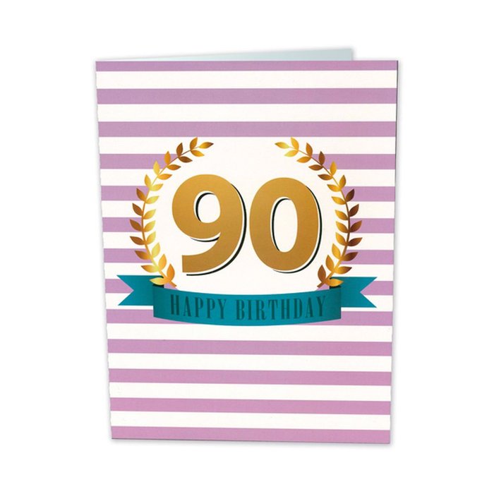 TARJETA GIGANTE 90 AÑOS CON TEXTO INTERIOR BUSQUETS 6U | ARGUVAL, S,L | ENVASE 6 UDS. UNIDAD | 8422831425333