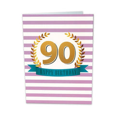 TARJETA GIGANTE 90 AÑOS CON TEXTO INTERIOR BUSQUETS 6U | ARGUVAL, S,L | ENVASE 6 UDS. UNIDAD | 8422831425333