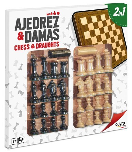 TABLERO AJEDREZ DAMAS MADERA CON ACCESORIOS 40X40 | JUGUETES CAYRO S,L | 1 UNIDAD | 8422878100941 Imagen principal del producto