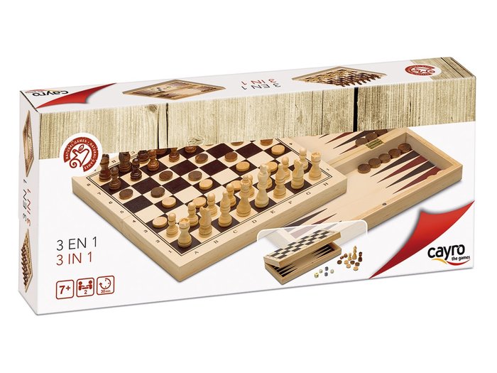 3 EN 1 AJEDREZ-DAMAS-BACKGAMMON | JUGUETES CAYRO S,L | 1 UNIDAD | 8422878606481