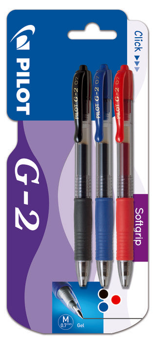 BOLIGRAFO PILOT G-2 TINTA DE GEL RETRACTIL NEGRO, AZUL, ROJ | 1 UNIDADES | (PILOT) Imagen principal del producto