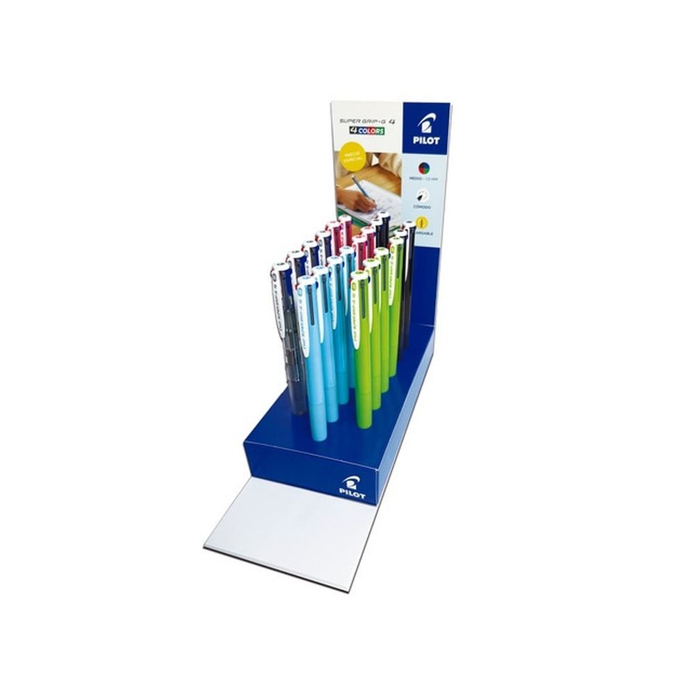 Expositor 20 Bolígrafos Pilot Supergrip G 4 Colores Surtidos Imagen principal del producto