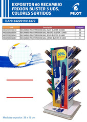 EXPOSITOR 60 RECAMBIO FRIXION BLISTER 3 UDS COLORES SURTIDOS