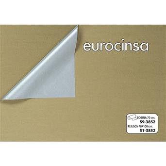 Bobina Papel Regalo Kraff Bicolor Oro Plata 62 cm Eurocinsa Imagen principal del producto