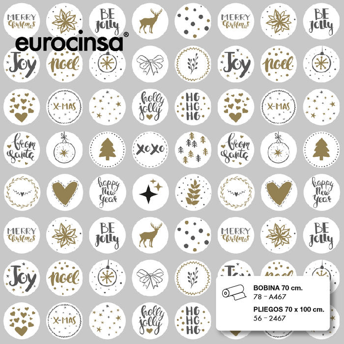 PAPEL REGALO BOBINA NAVIDAD 62CM CIRCULOS | EUROCINSA | 1 UNIDAD | 8422917748592
