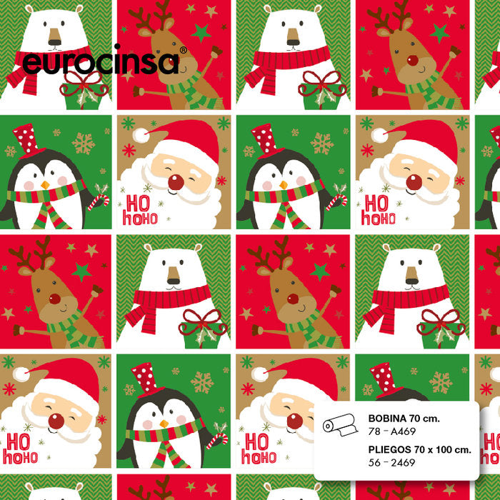PAPEL REGALO BOBINA NAVIDAD 62CM PAPA NOEL Y RENO | EUROCINSA | 1 UNIDAD | 8422917748615 Imagen principal del producto