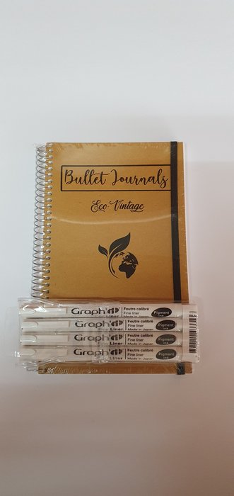 Blister Bullet Journal Mostaza + Rotuladores | Michel Papeles Especiales | Pack 1 Unidades