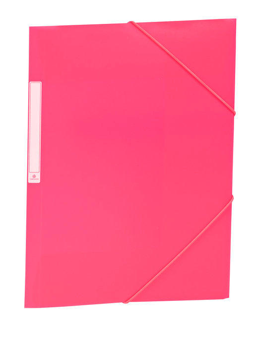 CARPETA SOLAPAS PP FOLIO ETIQUETA GOMA ROSA | 10 UNIDADES | (CARCHIDEA, S,L,) Imagen principal del producto