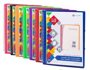 CARPETA A4 20 FUNDAS REMOVE ESPIRAL POLIPROPILENO AZUL | 1 UNIDADES | (CARCHIDEA, S,L,) Imagen principal del producto