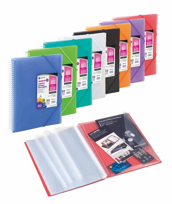CARPETA ARCHIVEX-STAR ESPIRAL 40 FUNDAS VIOLETA | 1 UNIDADES | (CARCHIDEA, S,L,)