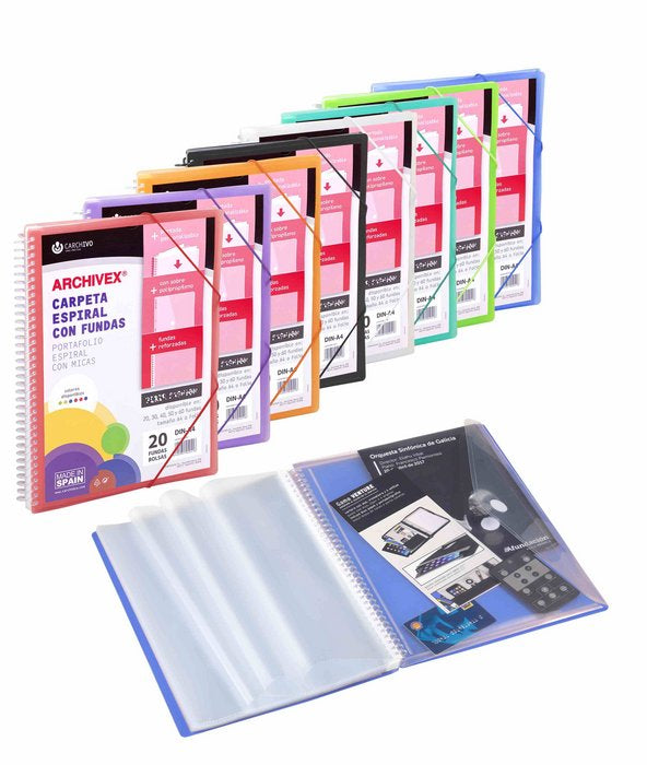 CARPETA ARCHIVEX-STAR ESPIRAL CANGURO 30 FUNDAS ROJO | 1 UNIDADES | (CARCHIDEA, S,L,)