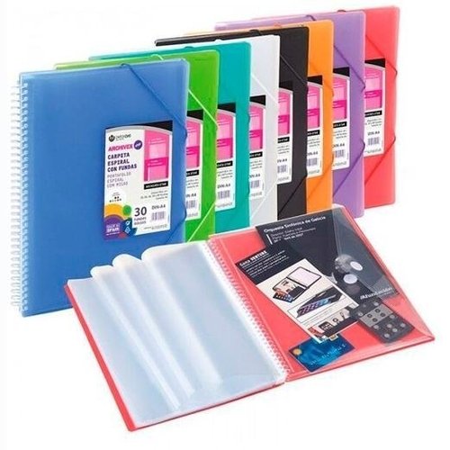 Carpeta 80 Fundas A4 PP Espiral Canguro Azul Marca Carchidea