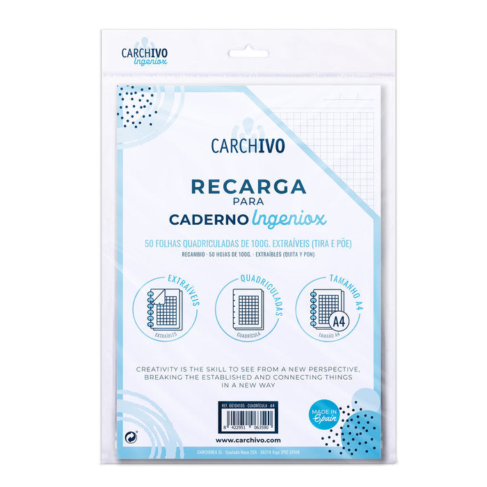 RECAMBIO BLOC INGENIOX A4 50H CUADRO 5X5 | 1 UNIDADES | (CARCHIDEA, S,L,) Imagen principal del producto