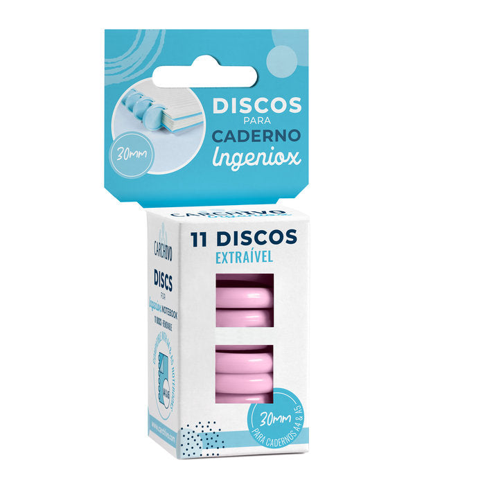 ESTUCHE 11 DISCOS PARA CUADERNO INGENIOX ROSAS