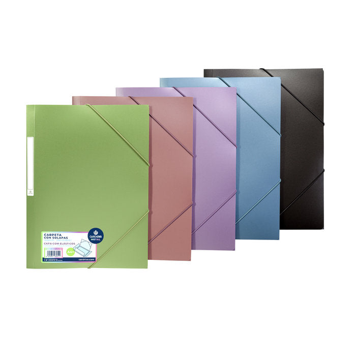 Exp 30 Carpetas Gomas Solapas Polipropileno Serie Metal Colores Surtidos CARCHIVO