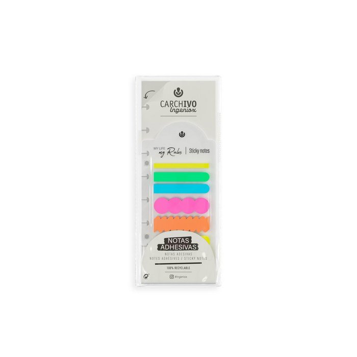 NOTAS ADHESIVAS INGENIOX IRREGULAR COLORES NEON