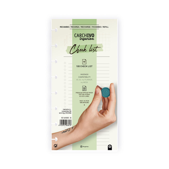 Recambio ingeniox check list 50 hojas Imagen principal del producto