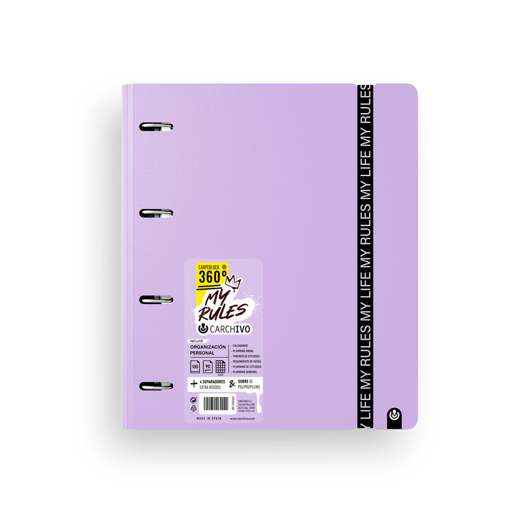 Carpebloc 360º Foam My Rules Malva Cuadro 5 mm 90 g 100 h Marca CARCHIDEA