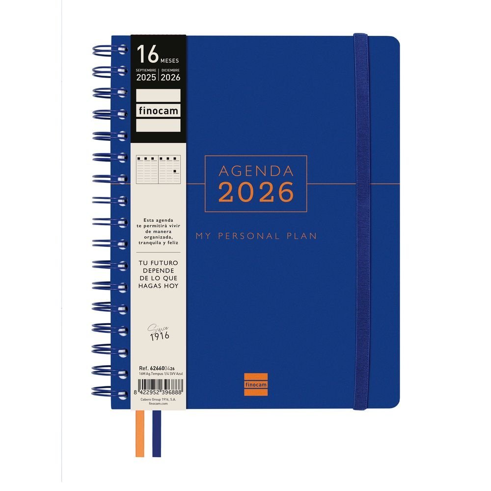 AGENDA ANUAL 16 MESES TEMPUS CUARTO SVV 25-26 AZUL | FINOCAM