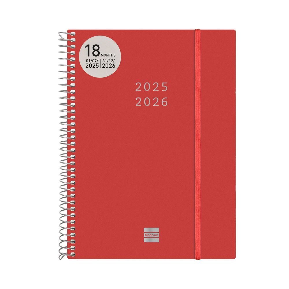 AGENDA ESCOLAR ESPIRAL 18 MESES E10 155X212 SVH 25-26 ROJO | FINOCAM Imagen principal del producto