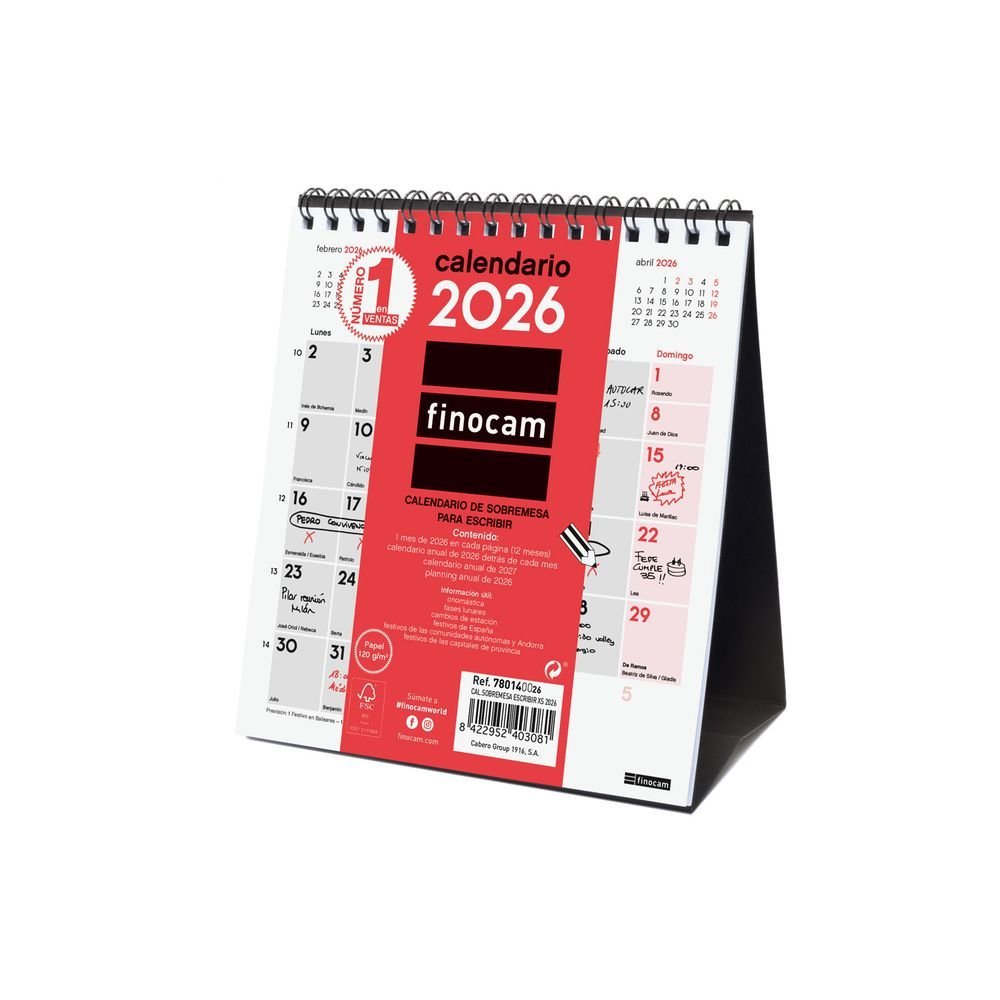 Calendario Sobremesa 2026 Escribir Xs