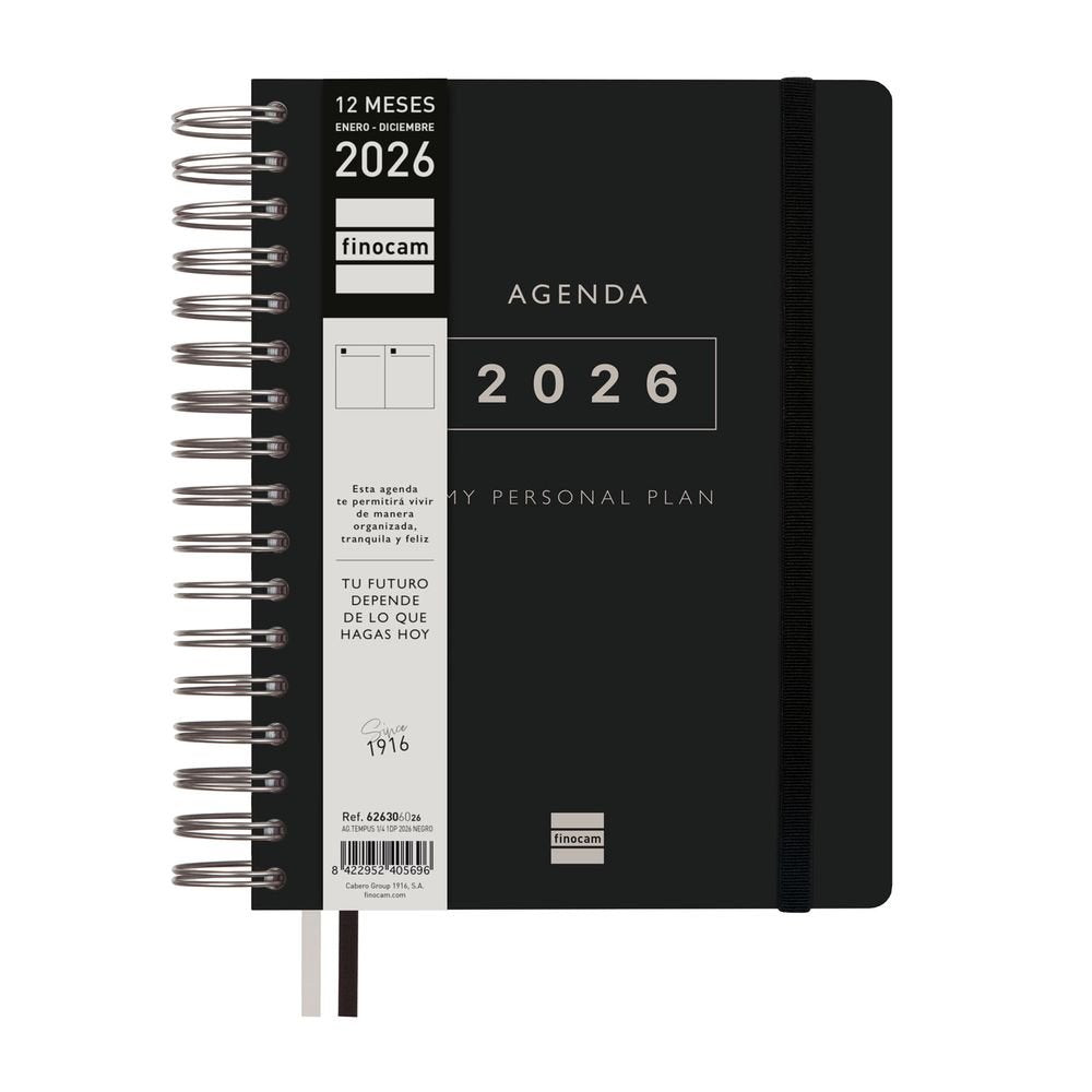 AGENDA ANUAL 2026 TEMPUS CUARTO DP NEGRO | FINOCAM