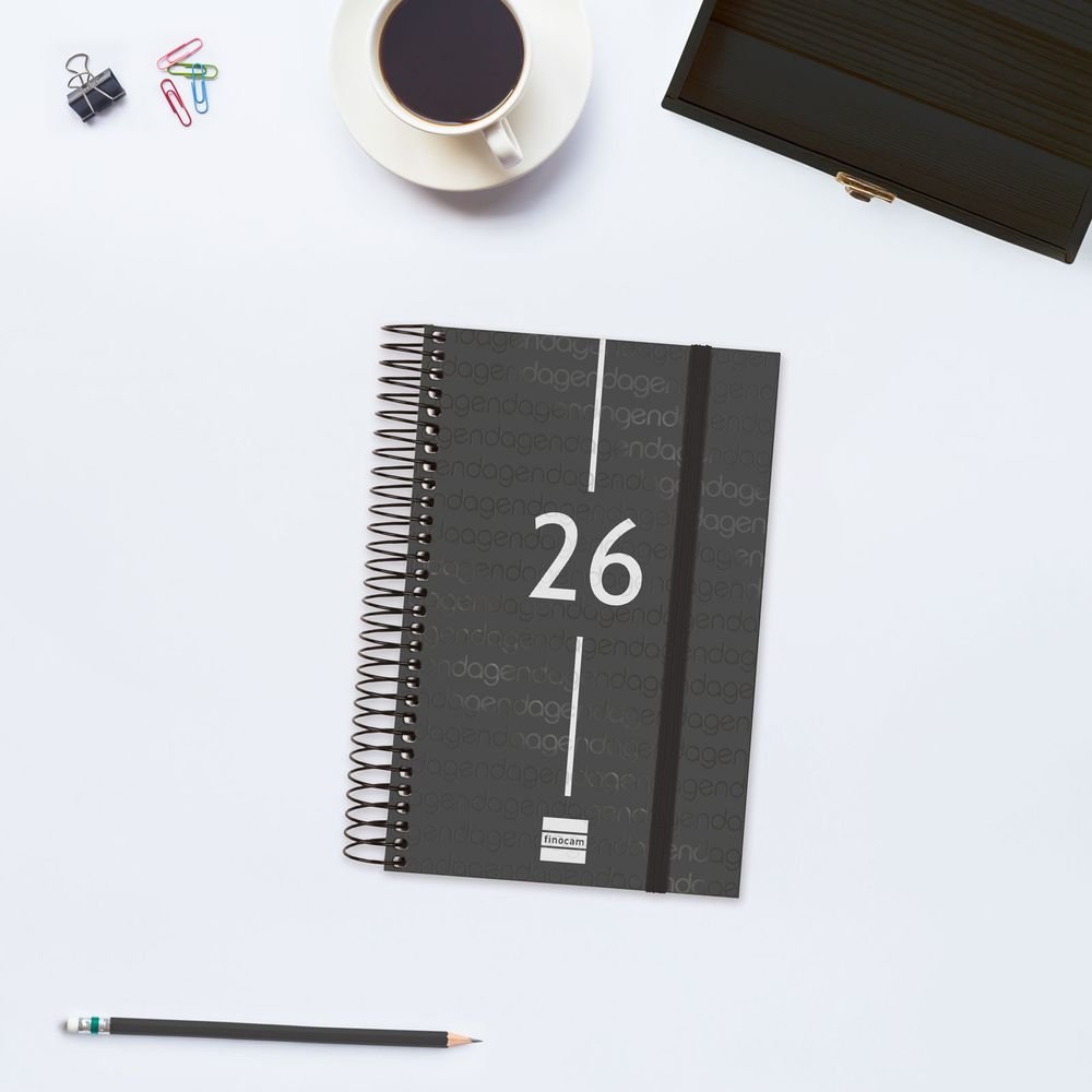 AGENDA ANUAL 2026 YEAR E5 DP NEGRO | FINOCAM Imagen principal del producto