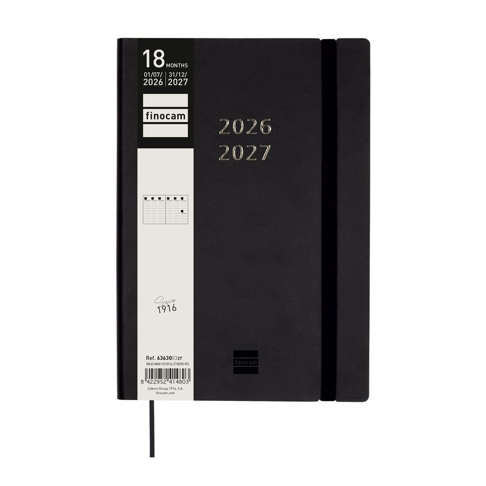 Agenda Anual Finocam 18 Meses Semana Vista Negro Imagen principal del producto