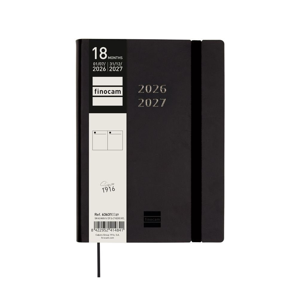 Agenda Anual 18 Meses Mara Y4 Dp 26-27 Negro Finocam