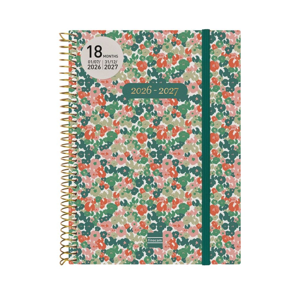 Agenda Anual Espiral 18 Meses E10 Semana Vista Horizontal Finocam Imagen principal del producto