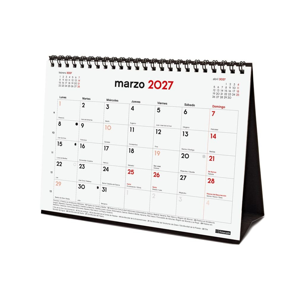 Calendario anual 16 meses sobremesa S 26-27 Finocam