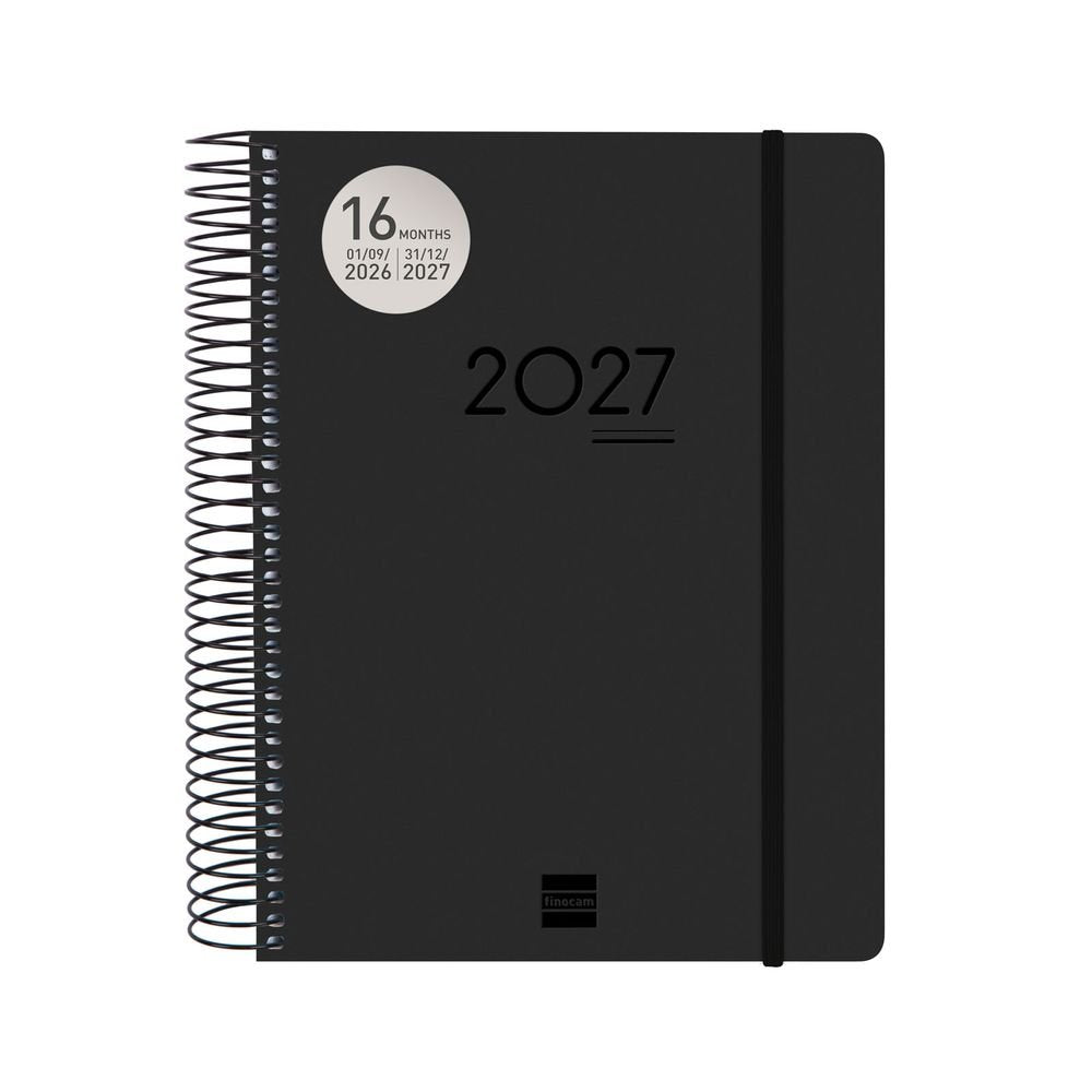 Agenda Anual 16 Meses Ikon E10 Dp 26-27 Negro Finocam