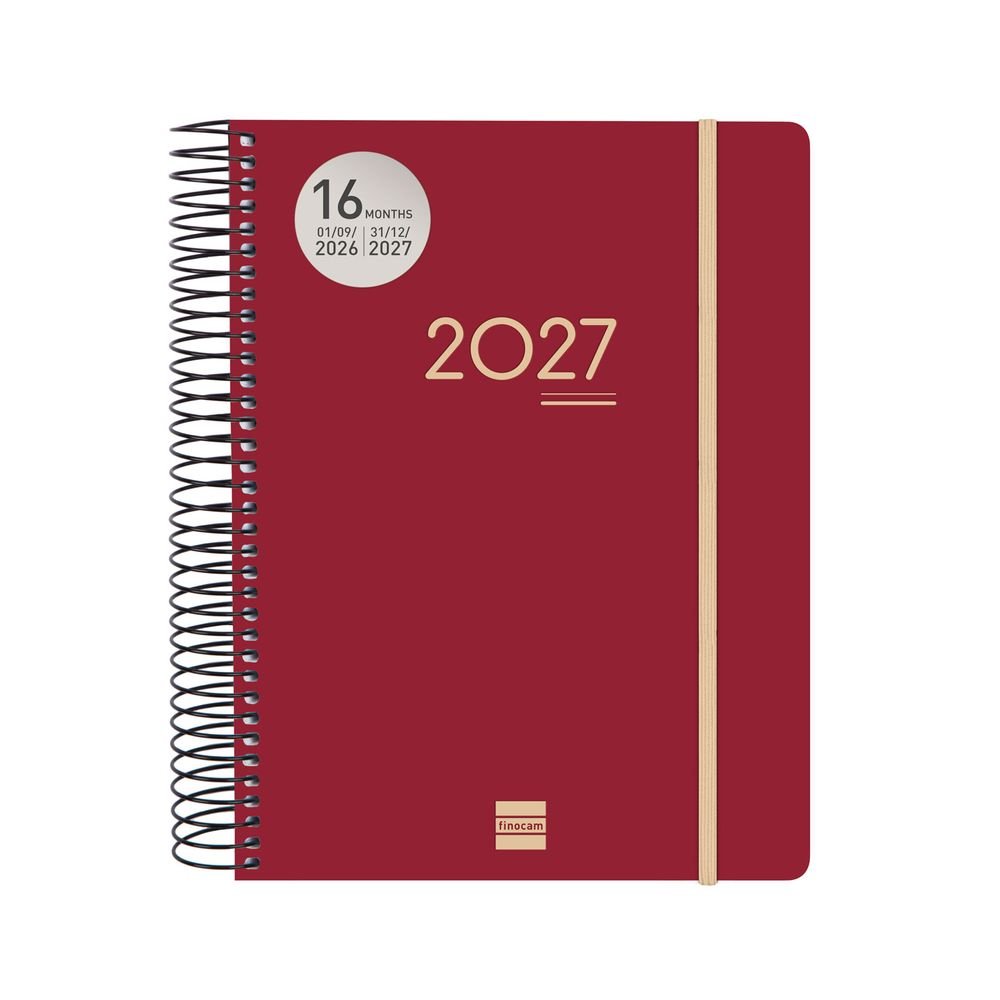 Agenda Anual 16 Meses Ikon E10 Dp 26-27 Burdeos Marca Finocam