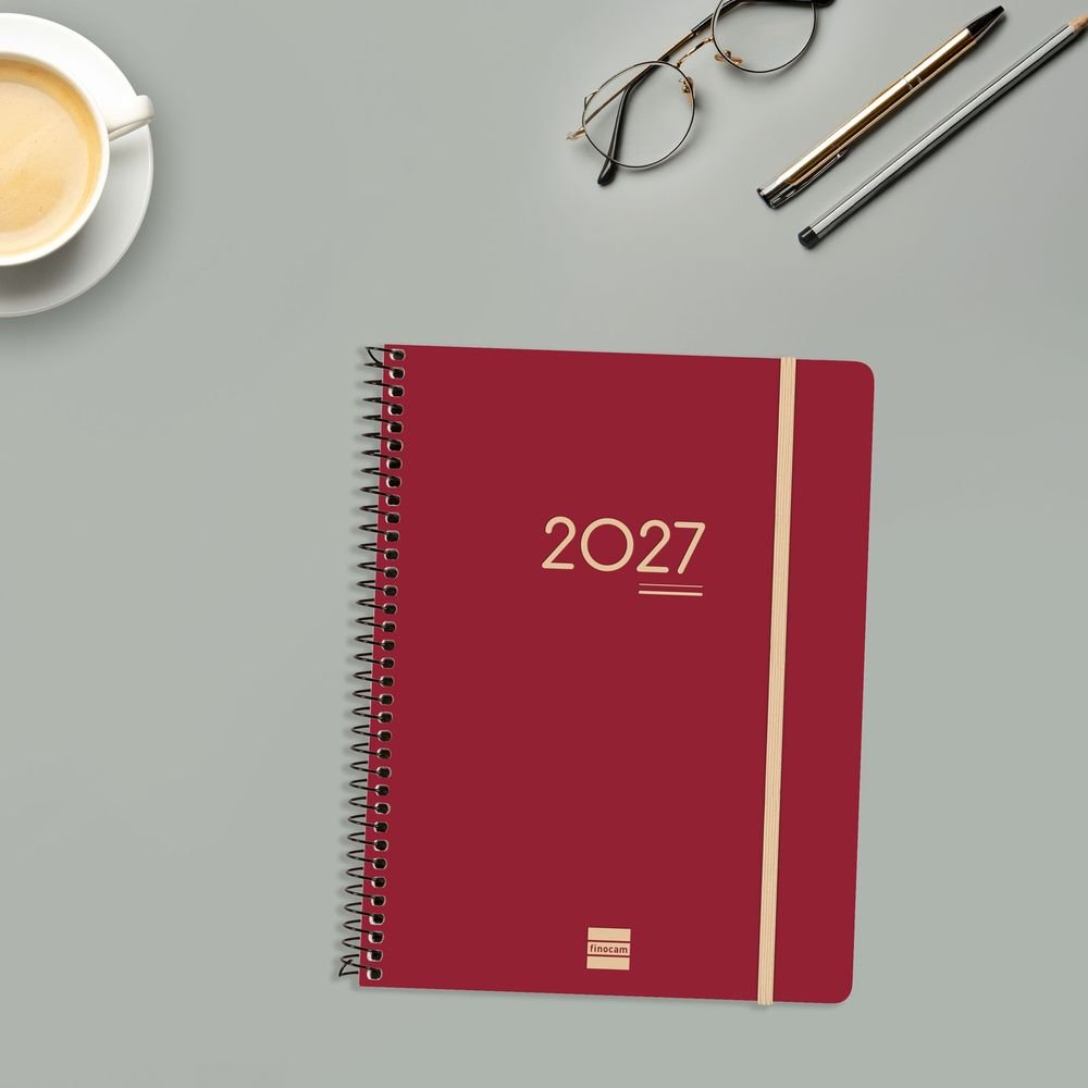 Agenda Anual 16 Meses Ikon E10 Finocam Burdeos Imagen secundaria del producto