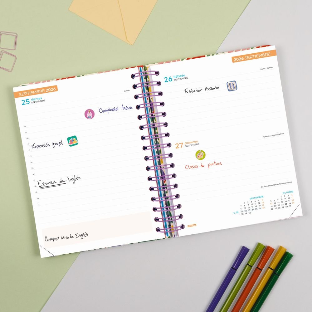 Agenda Escolar Cosmo Cart Cuarto DP 26-27 Garden Finocam Imagen secundaria del producto
