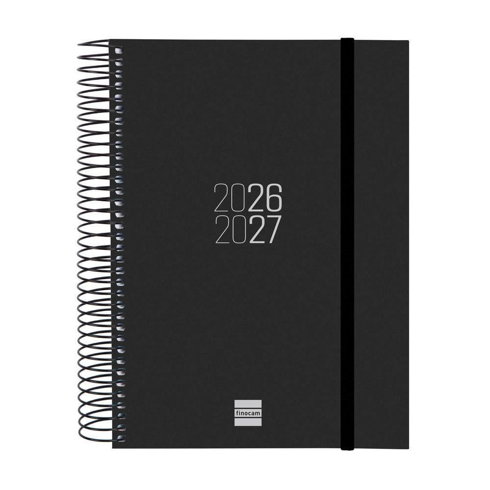 Agenda escolar espiral E10 Dp 26-27 negro FINOCAM