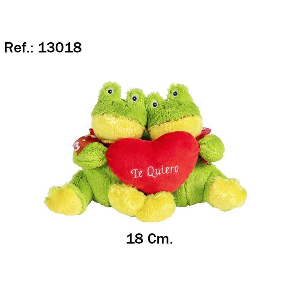 Peluche Pareja Ranas Corazón 18 cm PELUCHES ARTESANIA BEATRIZ