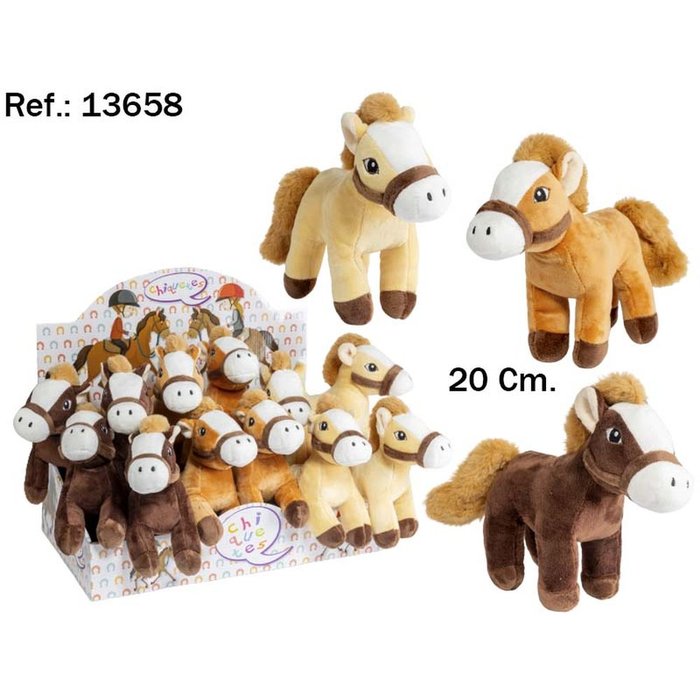 EXPOSITOR 12 CABALLOS 3 SURTIDOS 20CM | PELUCHES ARTESANIA BEATRIZ | ENVASE 12 UDS. UNIDAD | 8423143136580 Imagen principal del producto