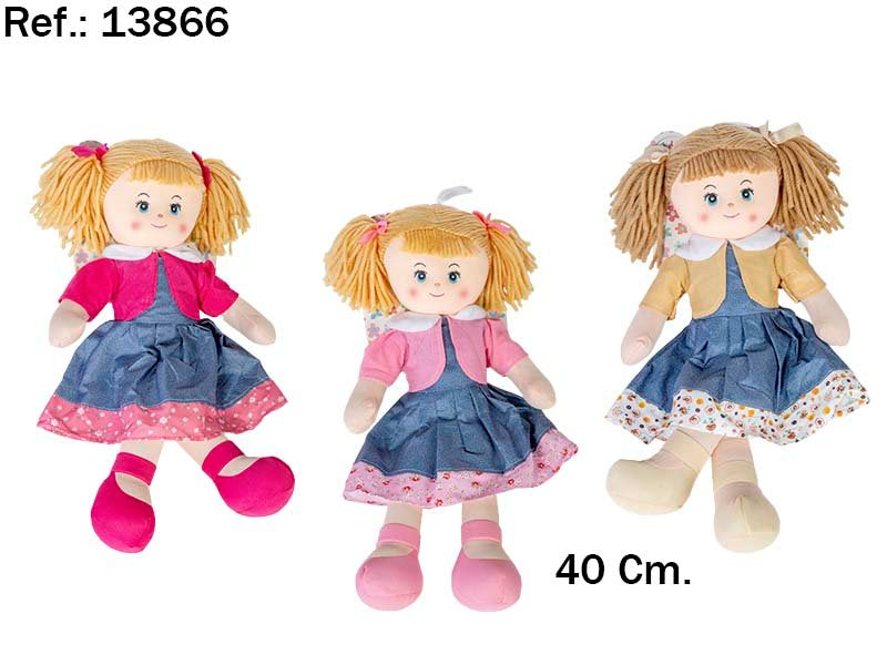 MUÑECA TRAPO MARTINA 40CM SURTIDA | PELUCHES ARTESANIA BEATRIZ | 1 UNIDAD | 8423143138669 Imagen principal del producto