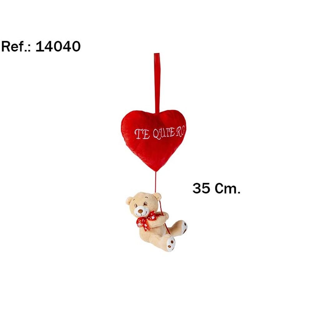 Peluche Corazón Oso Colgante Te Quiero PELUCHES ARTESANIA BEATRIZ